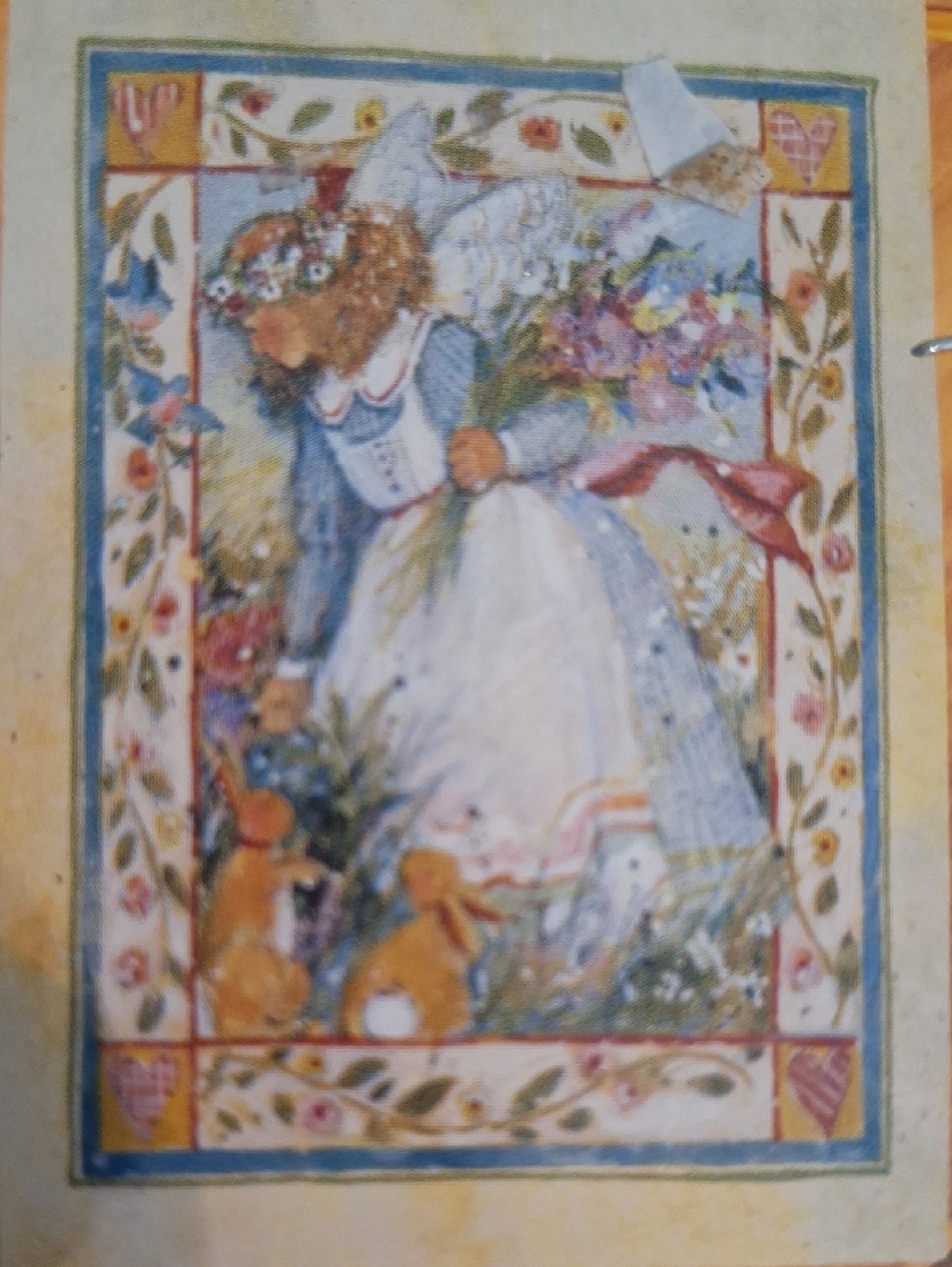 Garden Flag Girl W/ Bunnies